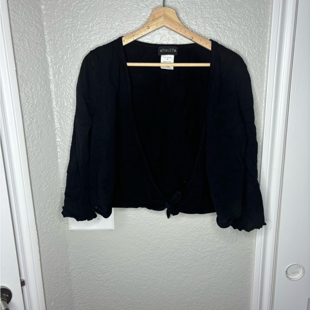 Athleta Cropped Sweater Style 35176 100% Cotton Neutral Minimalist Balletcore